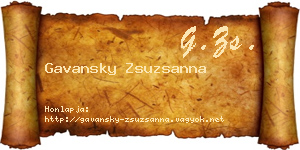 Gavansky Zsuzsanna névjegykártya